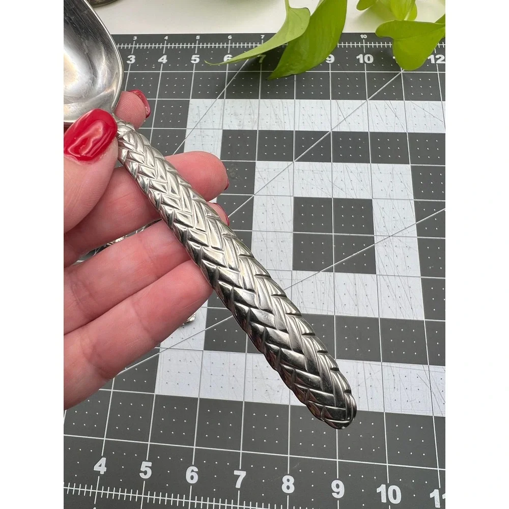 Ralph Lauren Equestrian Braid Teaspoons Silverplate Glossy Set of 3 1991